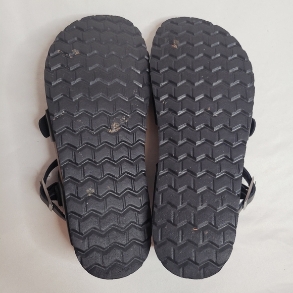 White Mountain Gracie Black Leather Footbed Sandals Size 9 - Picture 9 of 9